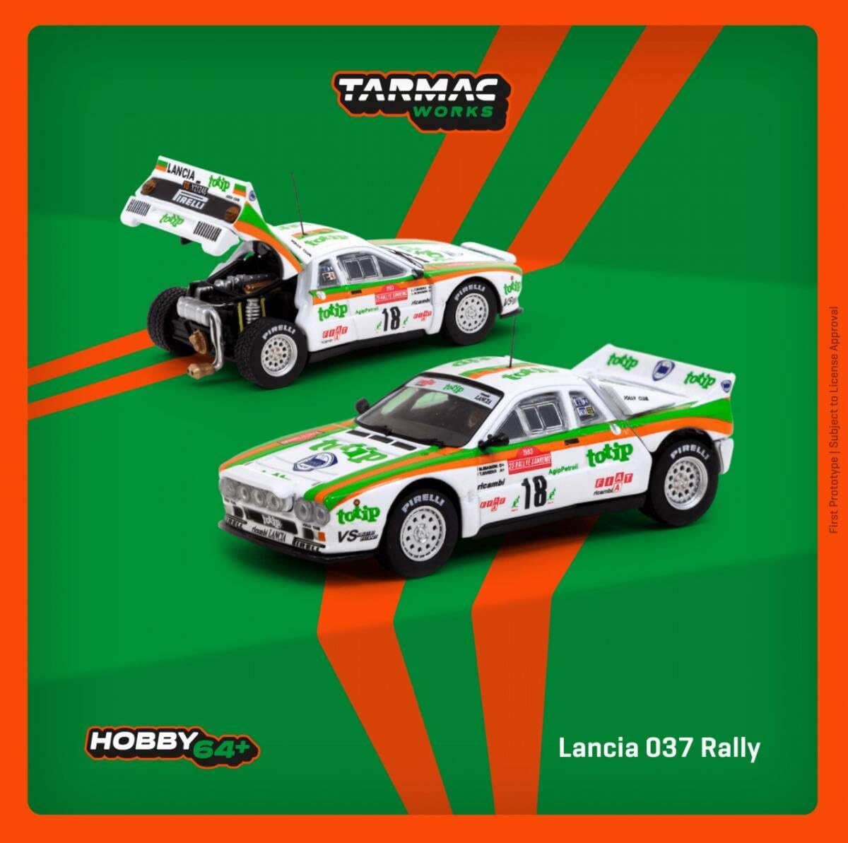 Amazon | Tarmac Works 1/64【】Lancia 037 Rally Rallye Sanremo 1983 
