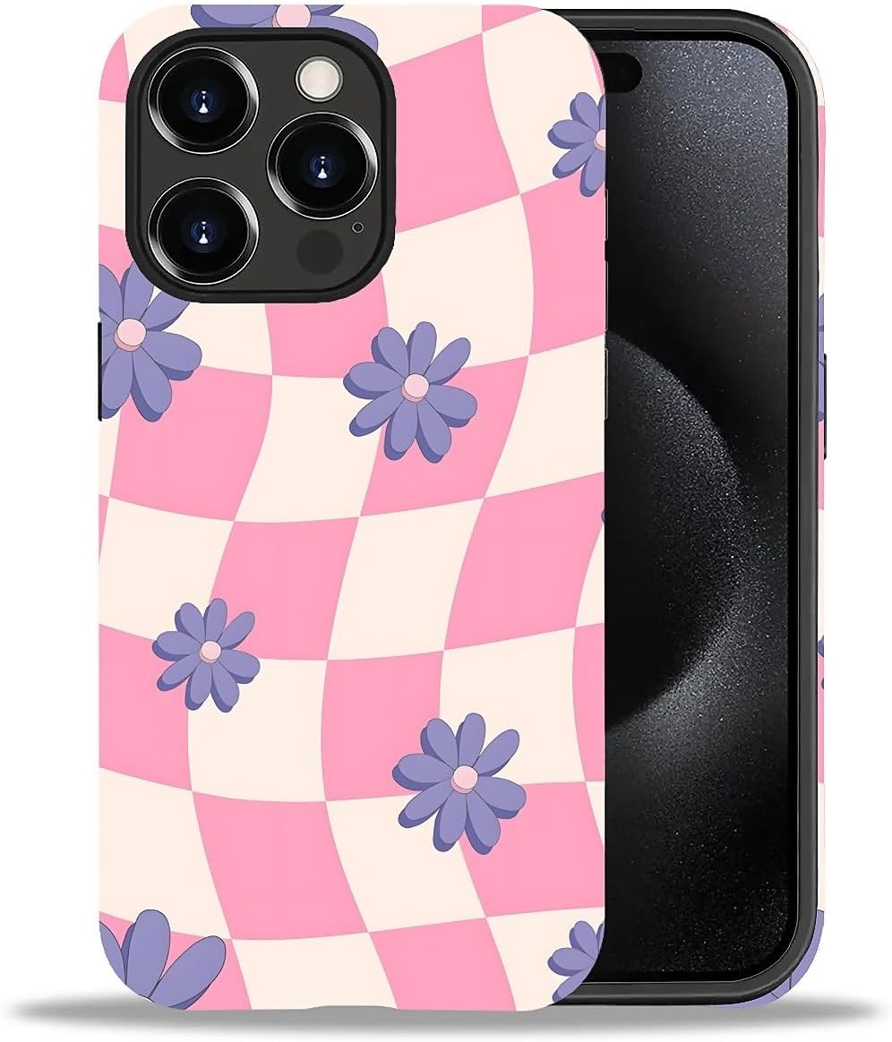 DAIZAG Compatible with iPhone 15 Pro Max Case,Pink White