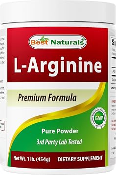 Best Naturals L-Arginine Powder 1 Pound - Pure Pharmaceutical Grade Free Form - Best Amino Acid Arginine Supplements for Women & Man - Promotes Circulation and Supports Cardiovascular Health