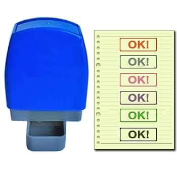 Timbre Auto-Encrage PATIKIL OK - Timbre Bureau Rechargeable Rouge