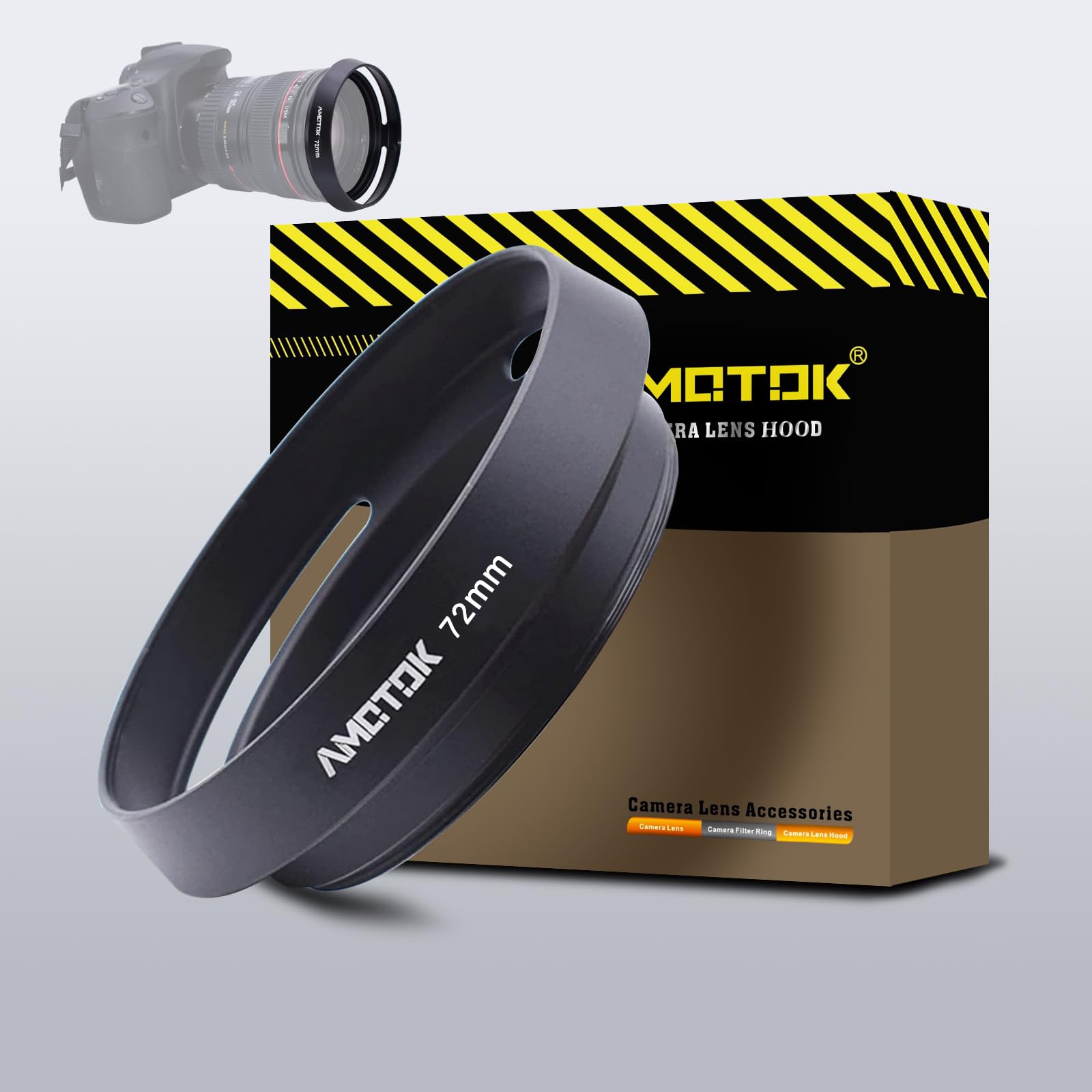 Osłona obiektywu aparatu 72 mm, kompatybilna z soczewkami z gwintem 72 mm, wykonana z aluminiowej osłony obiektywu CNC, 24-85 mm f/3,5-4,5GEDVR, AF28mmf/1,4D i EF20mmf/2,8USM, EF180mmf/3,5LUSM