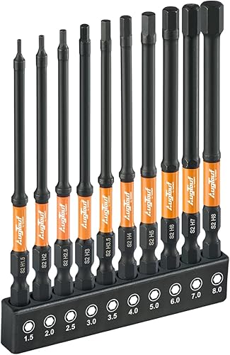 Miniatura 14 de Toolant Impact Allen - Juego de brocas de llave Allen de impacto de 20 piezas (métricas y SAE), brocas hexagonales de acero S2 de vástago hexagonal