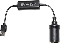 Vista 7 de Adaptador USB a encendedor de cigarrillos de 12 V, convertidor de voltaje elevador de 5 V a 12 V, convertidor de voltaje elevador de enchufe hembra