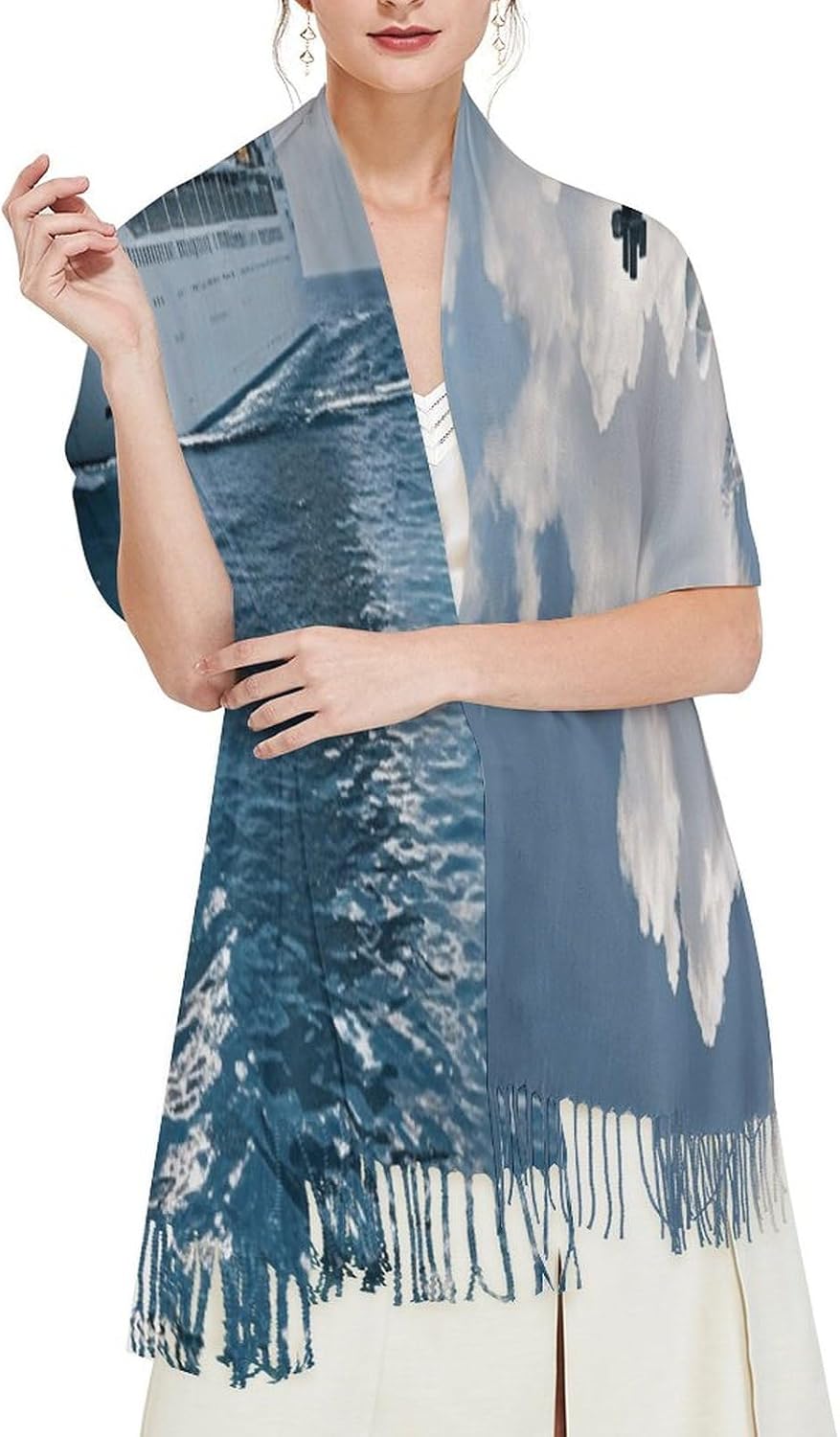 Cruise Ships Scarf for Women Men Classic Fashion Blanket Scarves Soft Cashmere Feel Scarf Cold Weather Warm Long Shawl Winter Large Scarves Classic Blanket Scarfs Thick