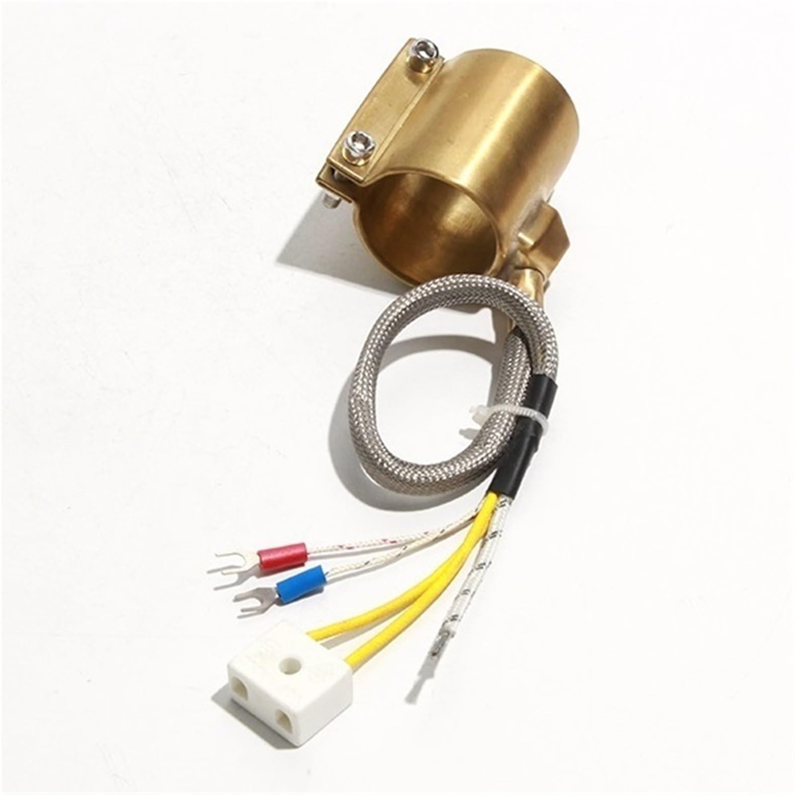220V Band Heating Element, 35x30-50mm, Sealed Copper Coil with K Thermocouple, for Laminator, 150W-250W(5 wires,35x40mm 180W)