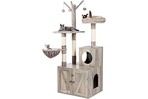 Litter Box Enclosure with Cat Tree: A Purrfect Hideaway for Majestic Felines