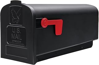 Architectural Mailboxes Parsons Black Plastic Post Mount Mailbox - Rustproof Polypropylene, UV-Resistant, Medium Capacity, USPS Approved