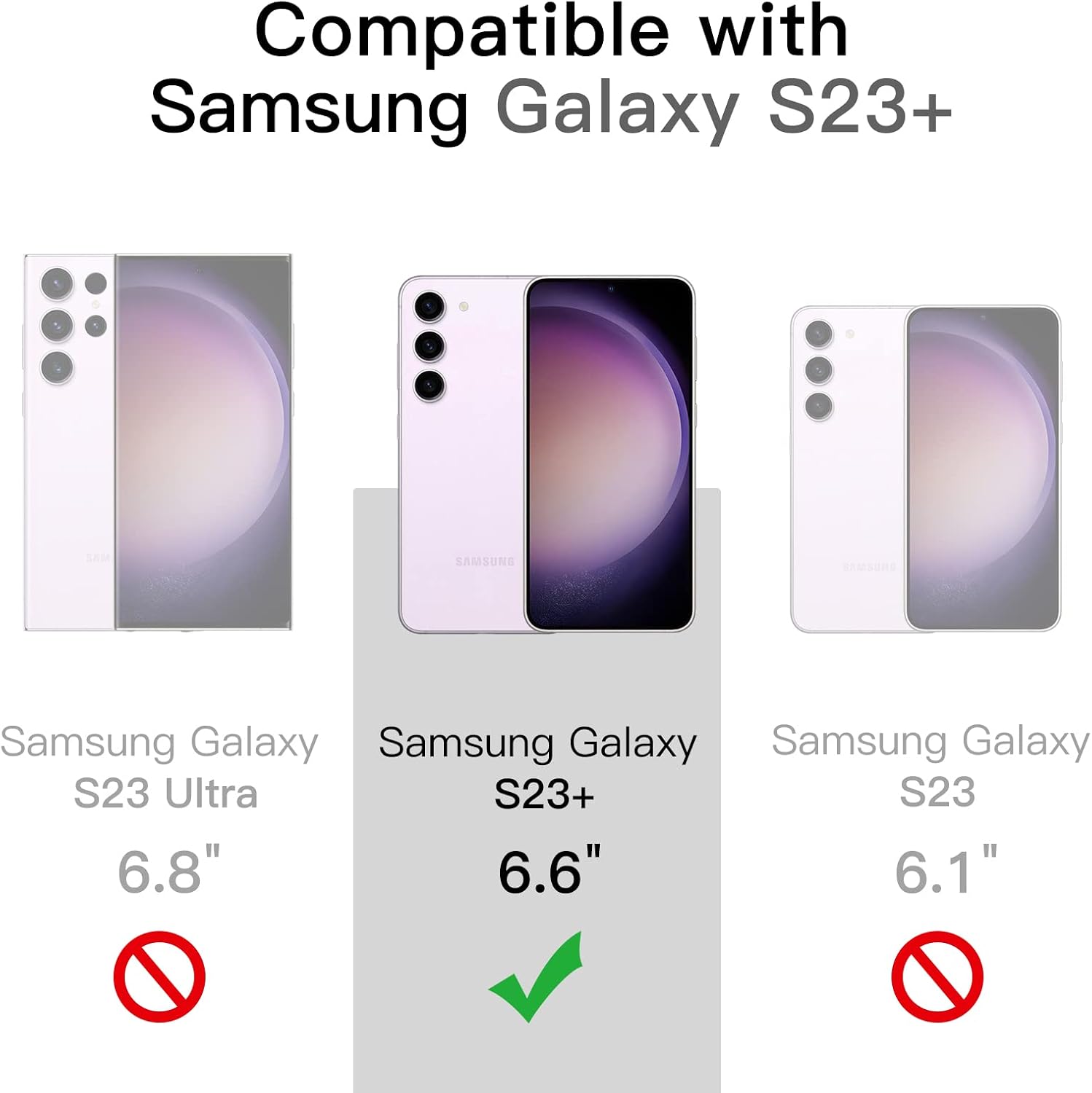 JETech 5 in 1 Matte Case for Samsung Galaxy S23+/ S23 Plus 6.6-Inch with 2-Pack Screen Protector and Camera Lens Protector, Translucent Back Protective Phone Cover, Tempered Glass Film (Frosted Clear)