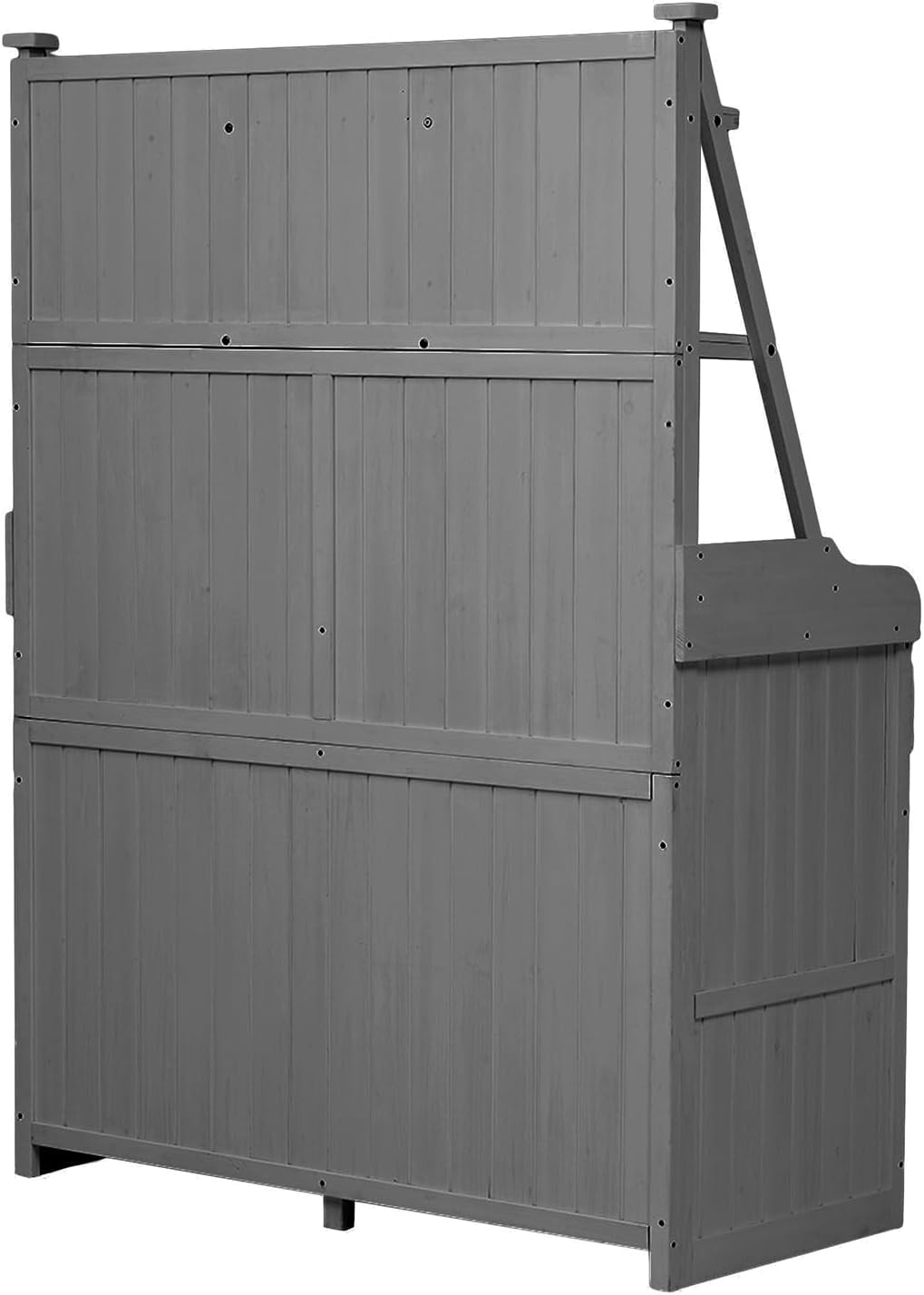 65" Garden Potting Bench Table, Fir Wood Workstation with Storage Shelf, Drawer & Cabinet for Outdoor & Indoor Use,Gray