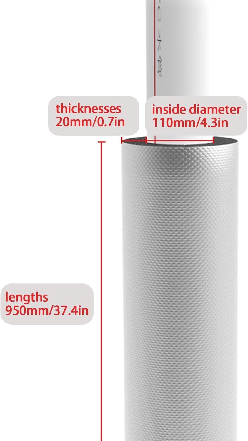3 Insulation Foam Pipe, Open self-Adhesive Insulation Cotton Pipe, Thickened Material for Outdoor Solar air-Conditioning Rubber Insulation Pipe Anti-Freezing(Id110,Thk20)