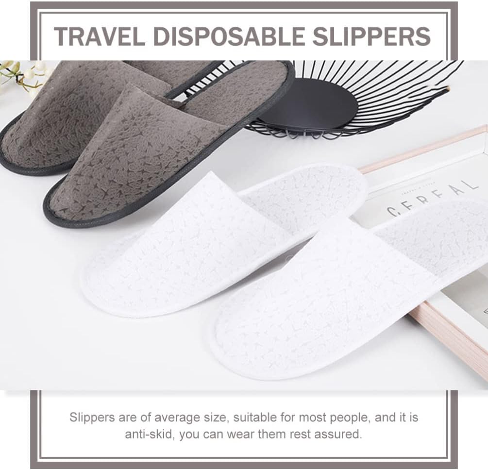 GLEAVI 10pairs Disposable Non- Slippers for Hotel Guests Closed Toe Spa Footwear Comfortable and Breathable Single Use Slippers for Home Beauty Salons and Travel