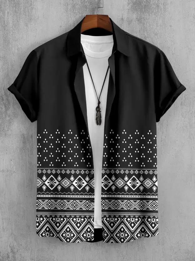 Image of Men's Lycra Digital Print Casual Shirt