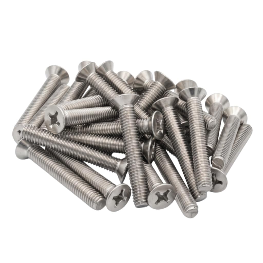 NACX M6 x 40mm Phillips Countersunk Flat Head Machine Screws Bolts, A2-70, Silver Tone, 304 Stainless Steel, 30Pcs โ image 1