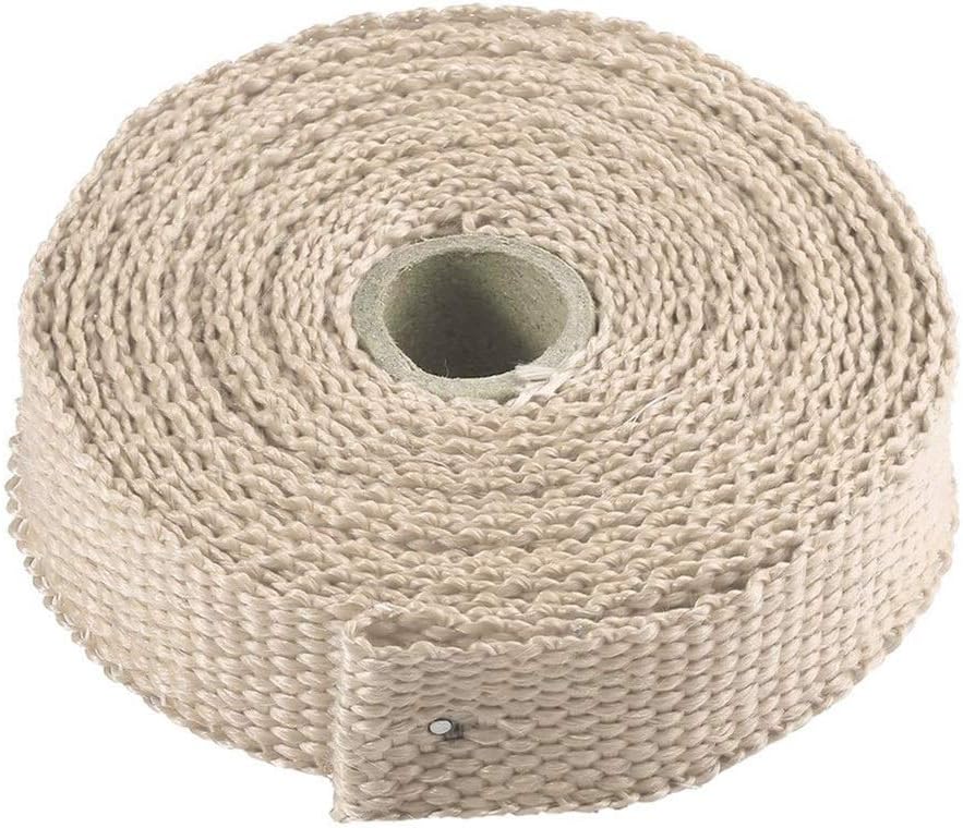 Car Motorcycle Thermal Stainless Ties Incombustible Turbo Manifold Heat Exhaust Wrap Tape Motorcycle Accessories Auto Parts(Brown)