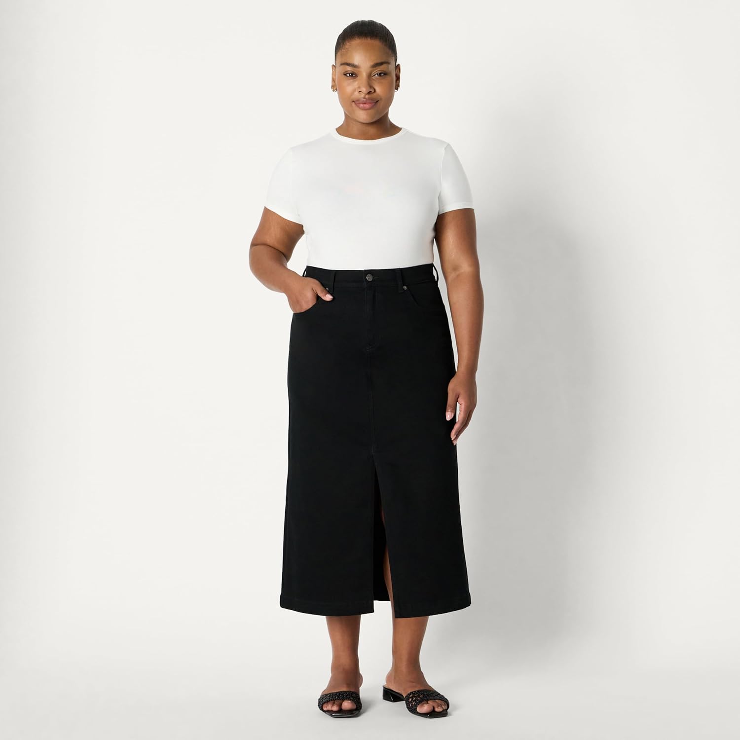 Amazon Essentials Women's Regular-Fit High-Rise Long Jean Skirt - Image 6