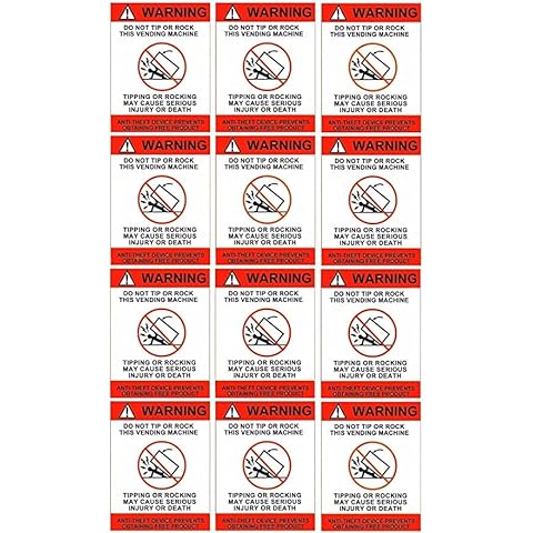 Generic Vending Machine Warning Labels Cover