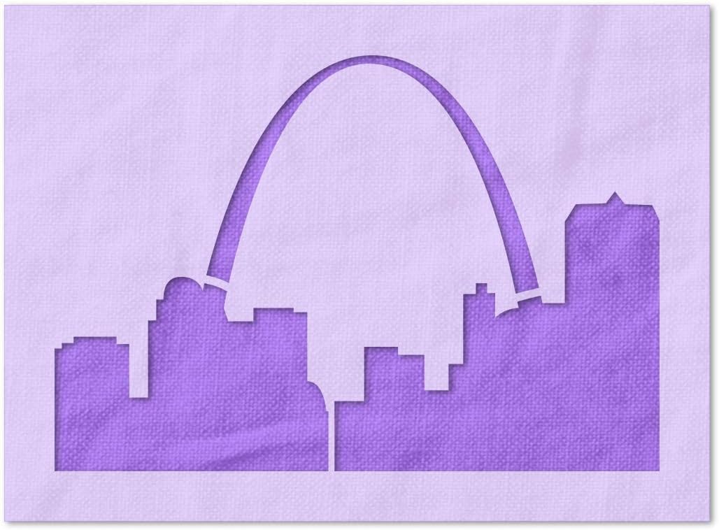 Stencil Stop St Louis Arch Stencil - Reusable for DIY Projects, Painting, Drawing, Crafts - 14 Mil Mylar Plastic (18 x 12.38 inches)