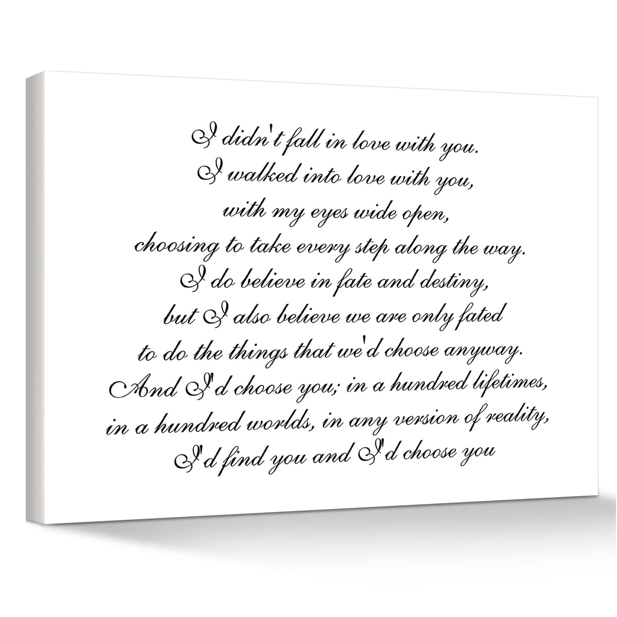 Photo 1 of 3 PACK OEWD Romantic I Didn't Fall in Love with You Canvas Wall Art Poster Print Painting Ready to Hang Home Decor (11.5" x 15")