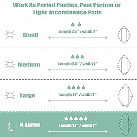 wegreeco Charcoal Reusable Menstrual Pads - Reusable Sanitary Pads | Panty Liners | Soft Cloth Menstrual - 6 Pack with 1 Cloth Mini Wet Bag (Starter Kit Set, Mix Size, Black)