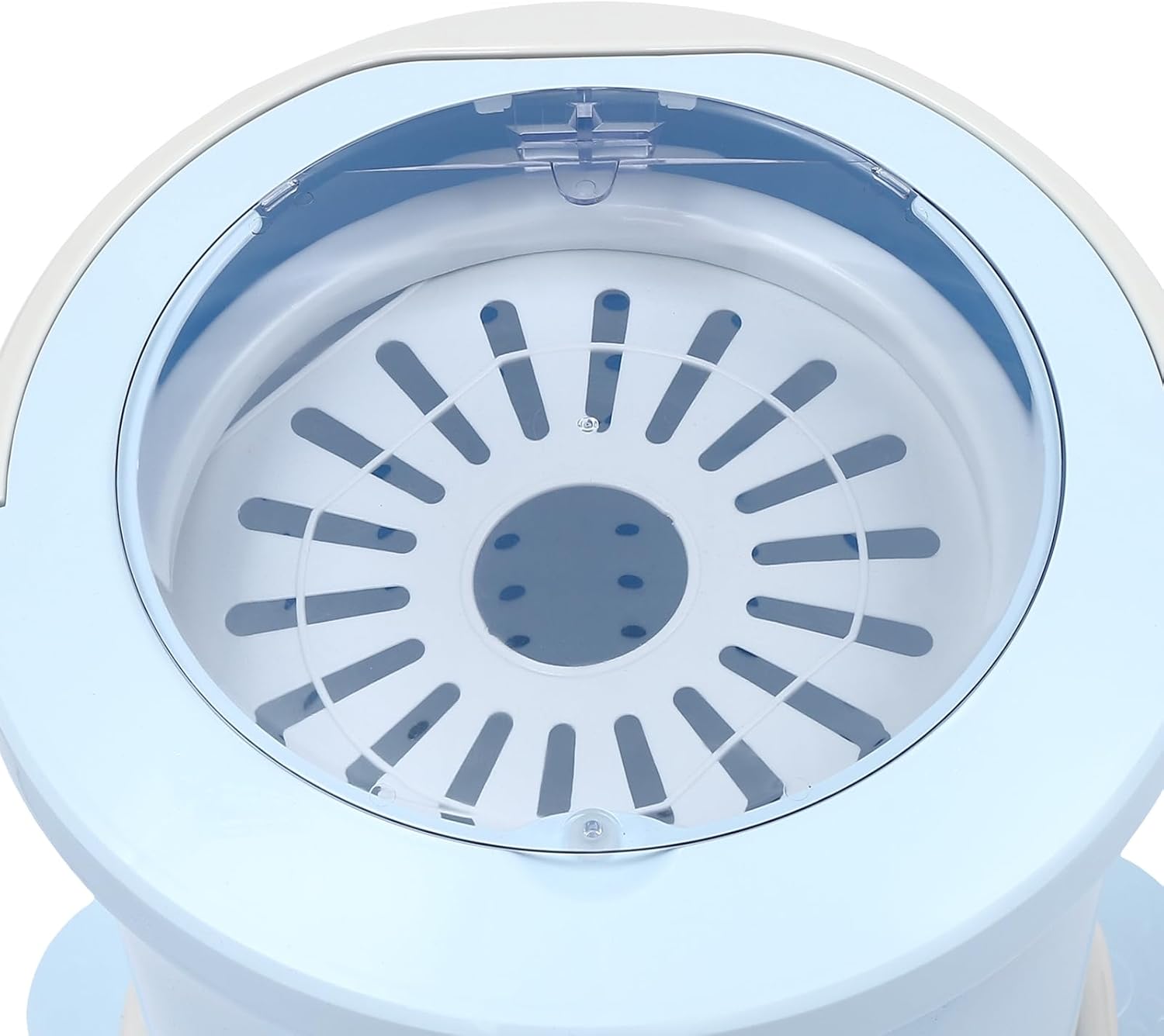 Manual Dehydrator, 12L/3.17 Gal Portable Manual Clothes Dehydrator Modern Household Lightweight Manual Draw Cord Spin Dryer With Wide Pedal for Camping, Apartments and Dorms (Blue)