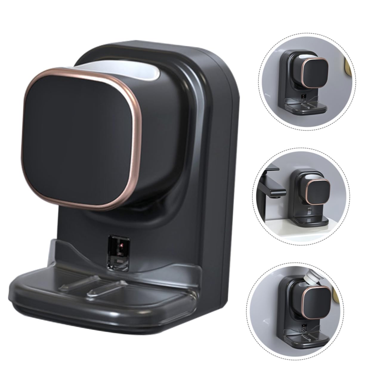 Dispenser Dentifricio Automatico Cavo USB Incluso da Parete Sensore in Plastica Nera Resistente, Facile da Installare senza Fori, per Bagno e Crema Mani