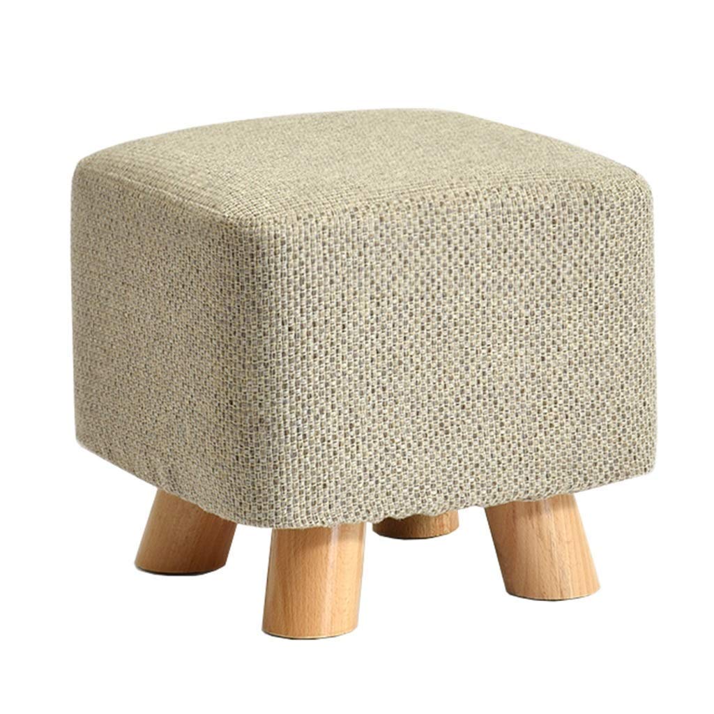 Tabouret de maquillage bois massif avec assise grise premium