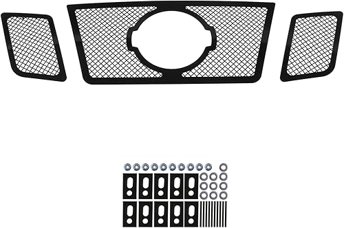 Miniatura 2 de APS Rejilla de malla negra de acero inoxidable premium compatible con Nissan Frontier 2009-2021 10 11 12 13 14 15 16 17 18 19 20 Main Upper