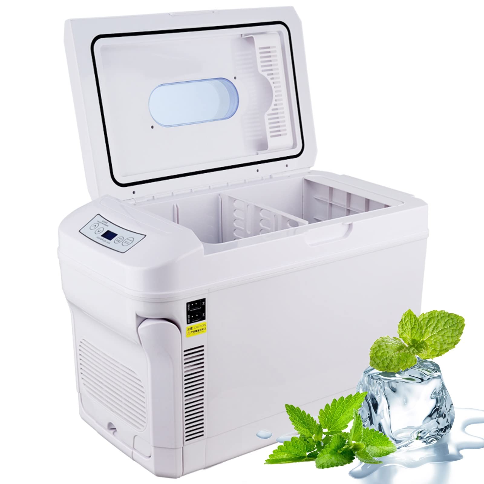 JIONET 35L Cooler and Warmer Box, Portable Car Refrigerator Freezer Cooler for DC 12V 24V AC 220V Portable Fridge Long Distance Driving Journeys and Camping (Color : White, Size : 35L)