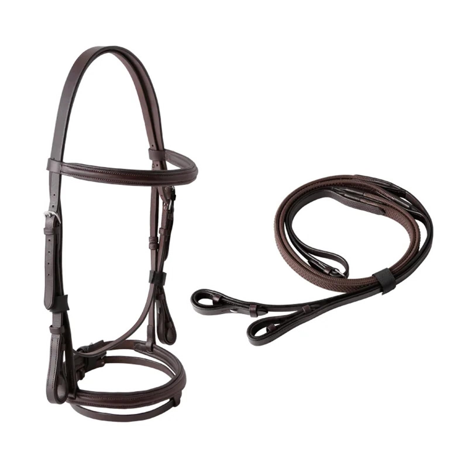Equipaggiamento equestre Briglia for Cavallo da Equitazione Capezza for Cavallo Collare e redini for Testa di Cavallo Briglia Marrone Nera per Cavalli(Brown-L)