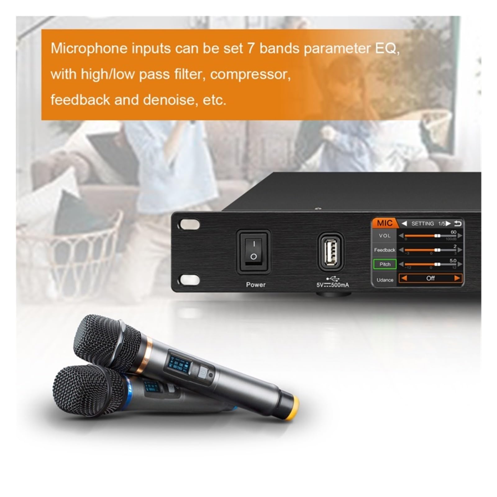 Procesador De Audio Digital Profesional K1800, Procesador De Karaoke DSP De 32 Bits, Preefectos KTV, Sistema De Altavoces Con Efecto Eco, Bluetooth, USB