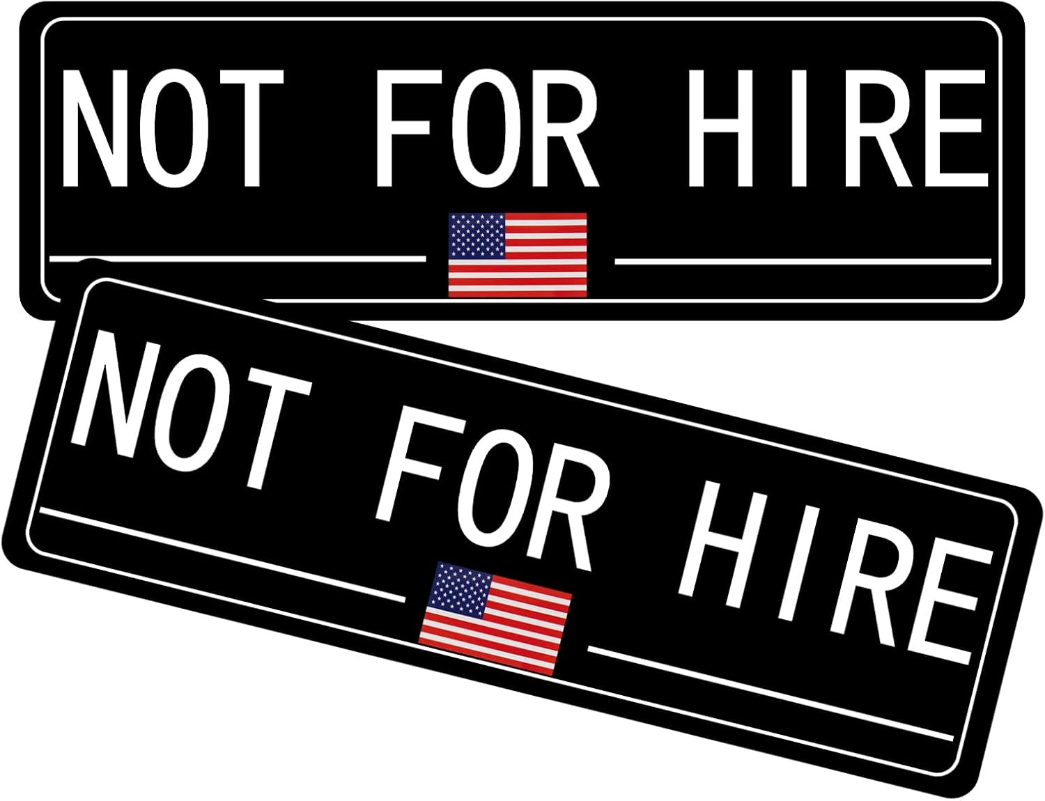 2Pcs Not for Hire Magnetic Decals - 6"×17.7" Vehicle Magnets for Box Trucks, Tractor Trailers, Company & Personal Vehicles