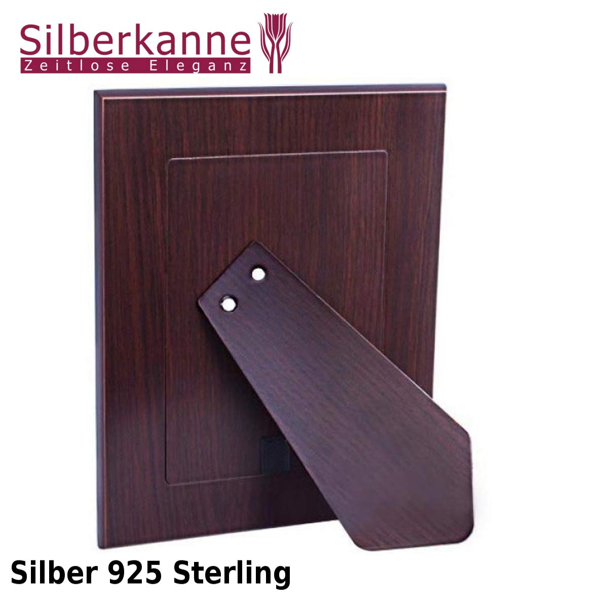 Bilderrahmen gehämmert 13x18 cm Foto mit Holzrücken Silber 925 Sterling