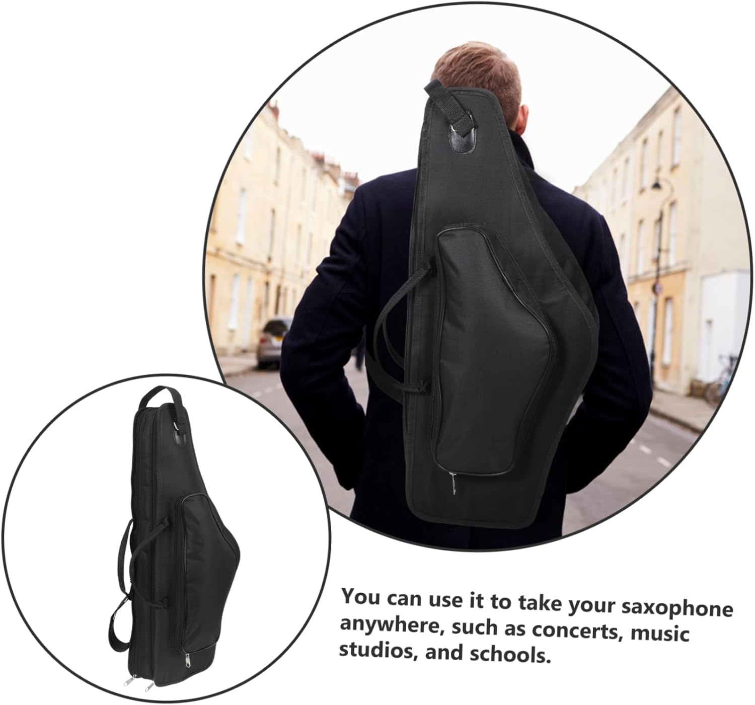 Portable Alto Saxophone Case Thickened Shockproof Design Shoulder Straps and Convenient Carrying Handle Sax Storage Bag for School Concerts and Travel
