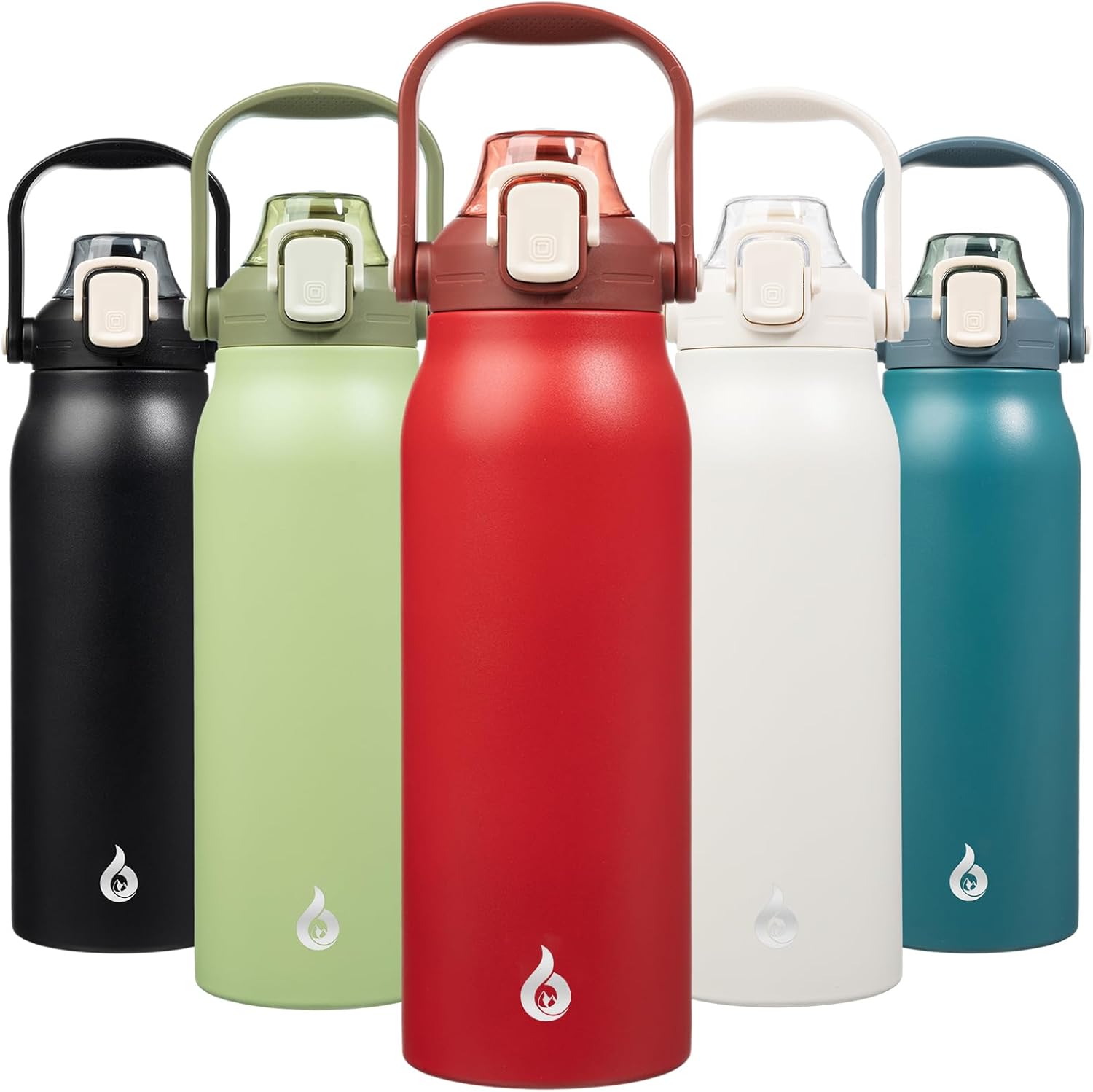 BJPKPK Insulated Water Bottles with Straw, 57oz Sports Water Bottle with Onehanded