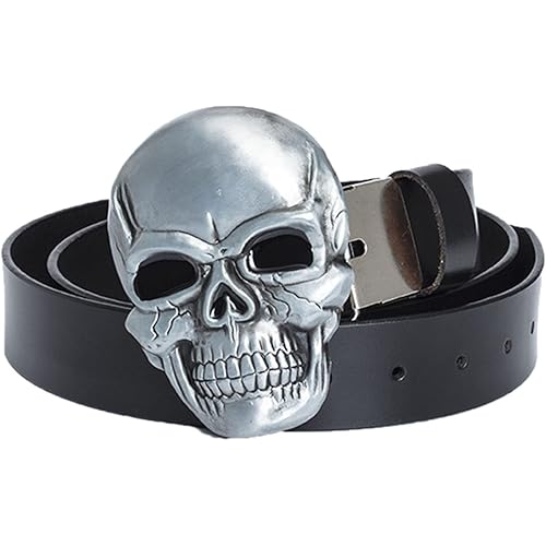 Skull PU Belt Vintage Gothic Leather Belts Black Brown Halloween Skeleton Belts