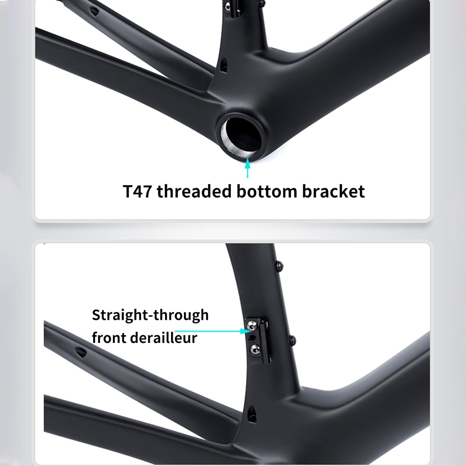 Carbon Fiber Road Bike Frameset 700C 43cm 46cm 48cm 51cm 54cm Wind Racing Frame Disc Brake Thru Axle Frame Internal Routing
