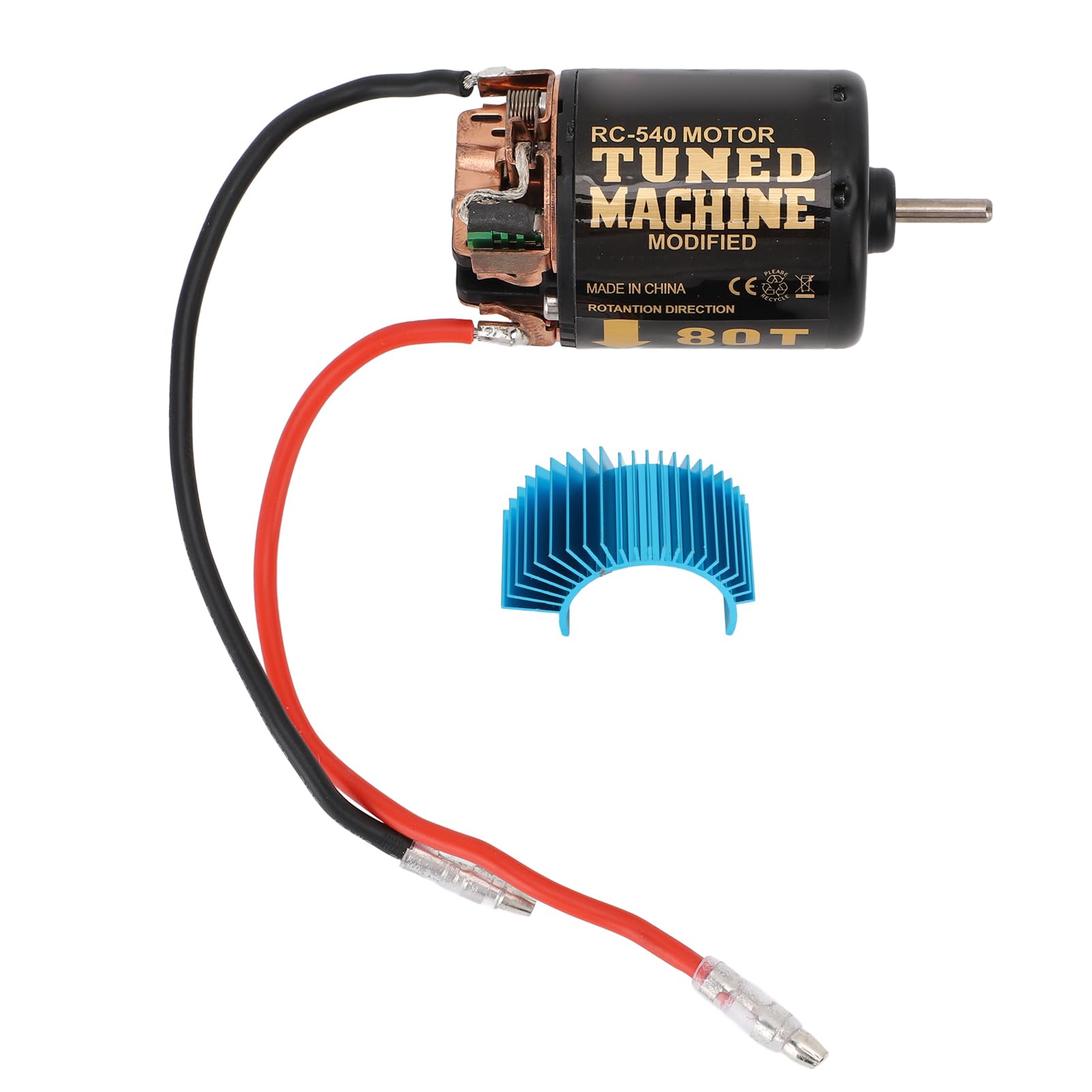 MechKit RC Car 540 Brushed Motor, 1/10 RC Crawler Car Brushed Motor with Blue Heat Sink, for Redcat for Axial Scx10, for D90