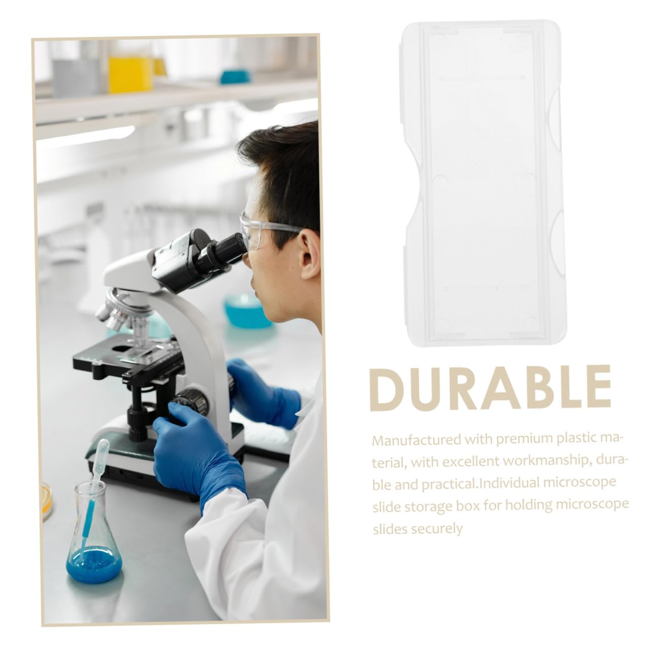 100pcs Individual Microscope Slide Storage Boxes Plastic Slide Holder for Lab Specimen Organization Compact Lightweight Pathology Case for Microscopy and Teaching Experiments