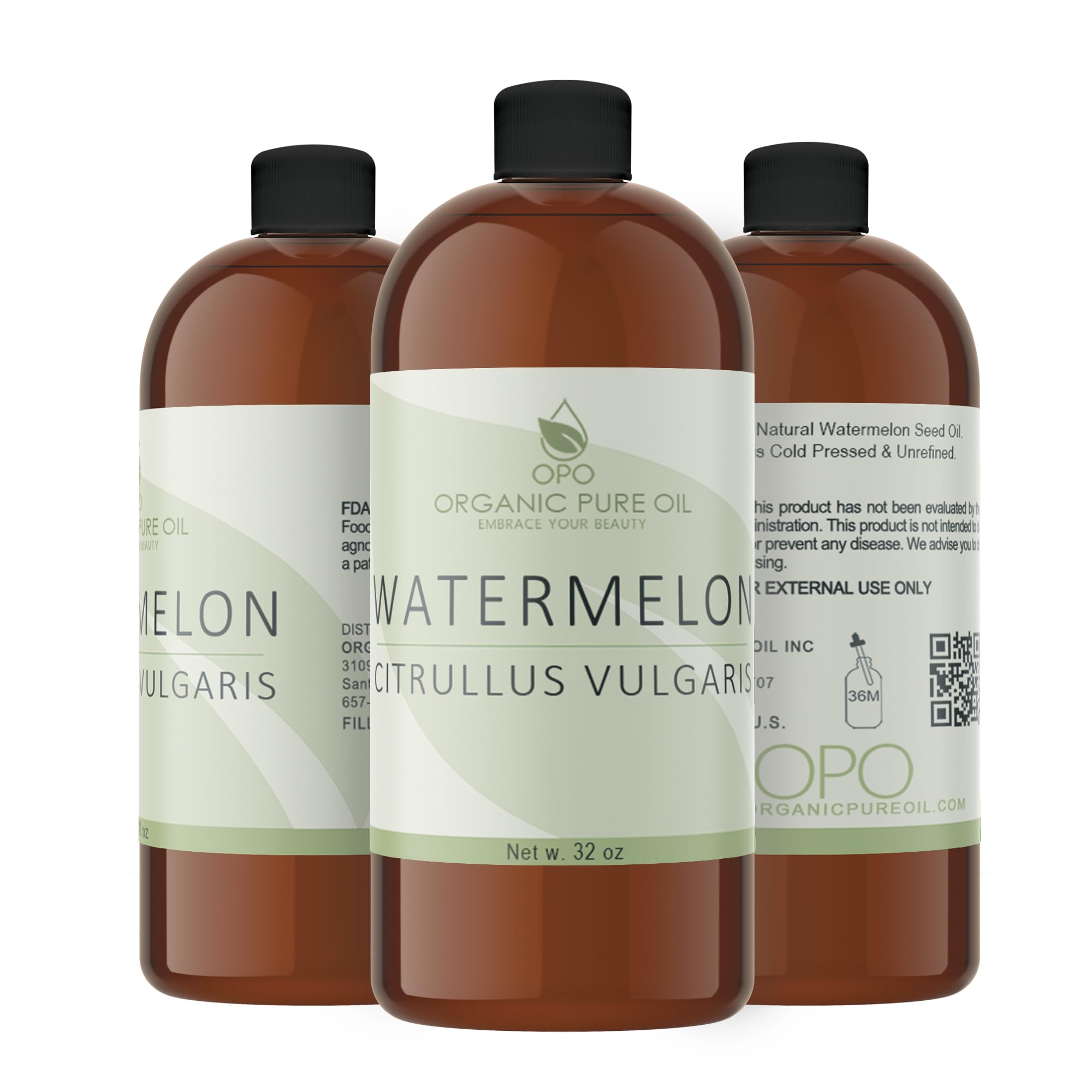 Organic Pure Oil Watermelon Seed Carrier Oil, Cold Pressed and Unrefined