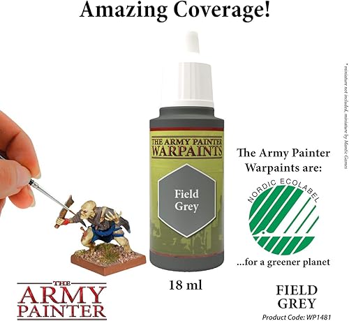 Miniatura 2 de The Army Painter Field Grey Warpaint - Pintura acrílica no tóxica a base de agua muy pigmentada para juegos de rol de mesa, juegos de mesa y juegos