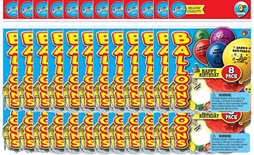 Ja-Ru 8 Happy Birthday Balloons Bundle Pack