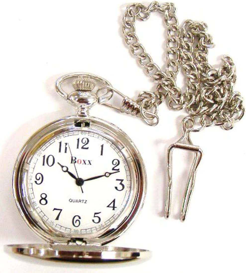 County Engraving Silver Personalised Plated Pocket Watch - Enter Your Own Custom Text (Engraved Free)