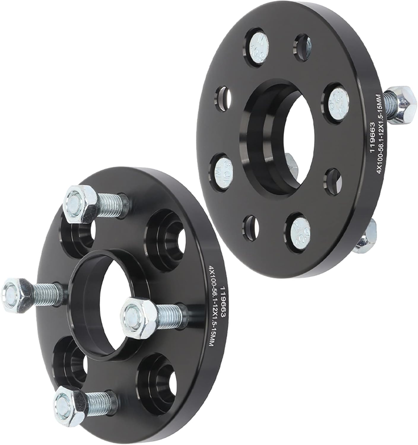 OCPTY 4x100 to 4x100 Wheel spacers 15mm Real Forged Spacers with 12x1.5 ThreadSize 56.1mm Hub Bore fits 1986-2005 for Acura 1980-2020 for Honda 1991-2020 for Mitsubishi Hubcentric Spacers 2 pcs