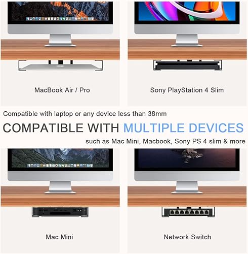 Miniatura 7 de IFCASE Soporte para Laptop Debajo del Escritorio, Soporte de Estante de Metal Debajo del Escritorio para Laptop, Mac mini, MacBook, Teclado con