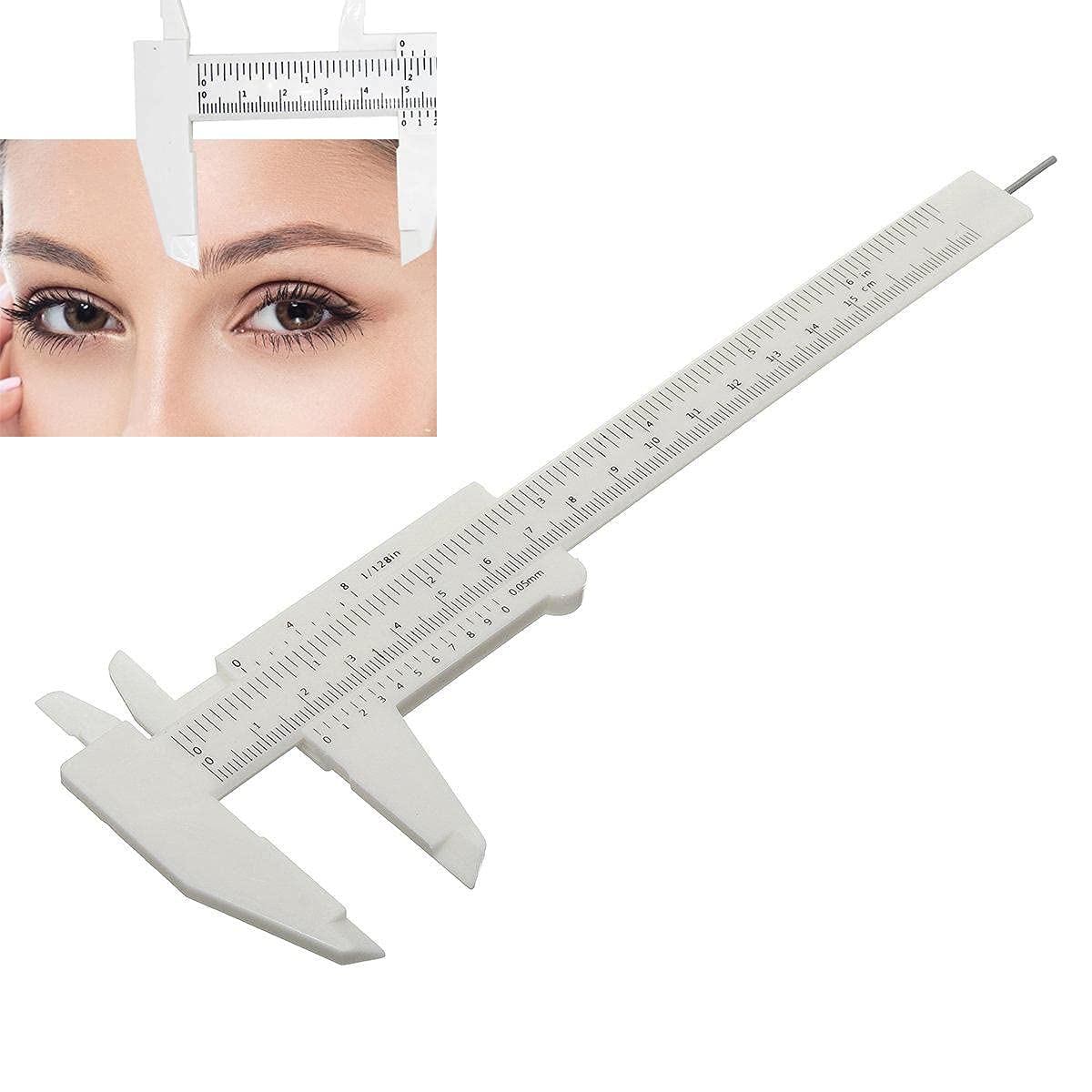 ITT 150MM Vernier Caliper Sliding Measuring Device Makeup Measure Eyebrow Guide Ruler