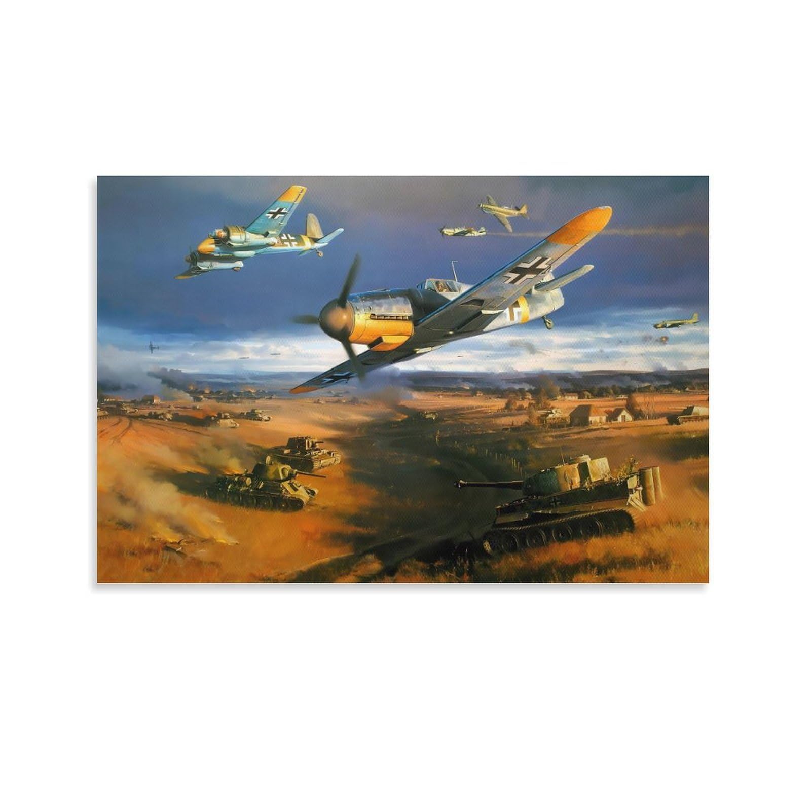 8x12 in Vintage Bf-109 Fighter Aircraft Tin Sign WWII German Aviation Wall Decor