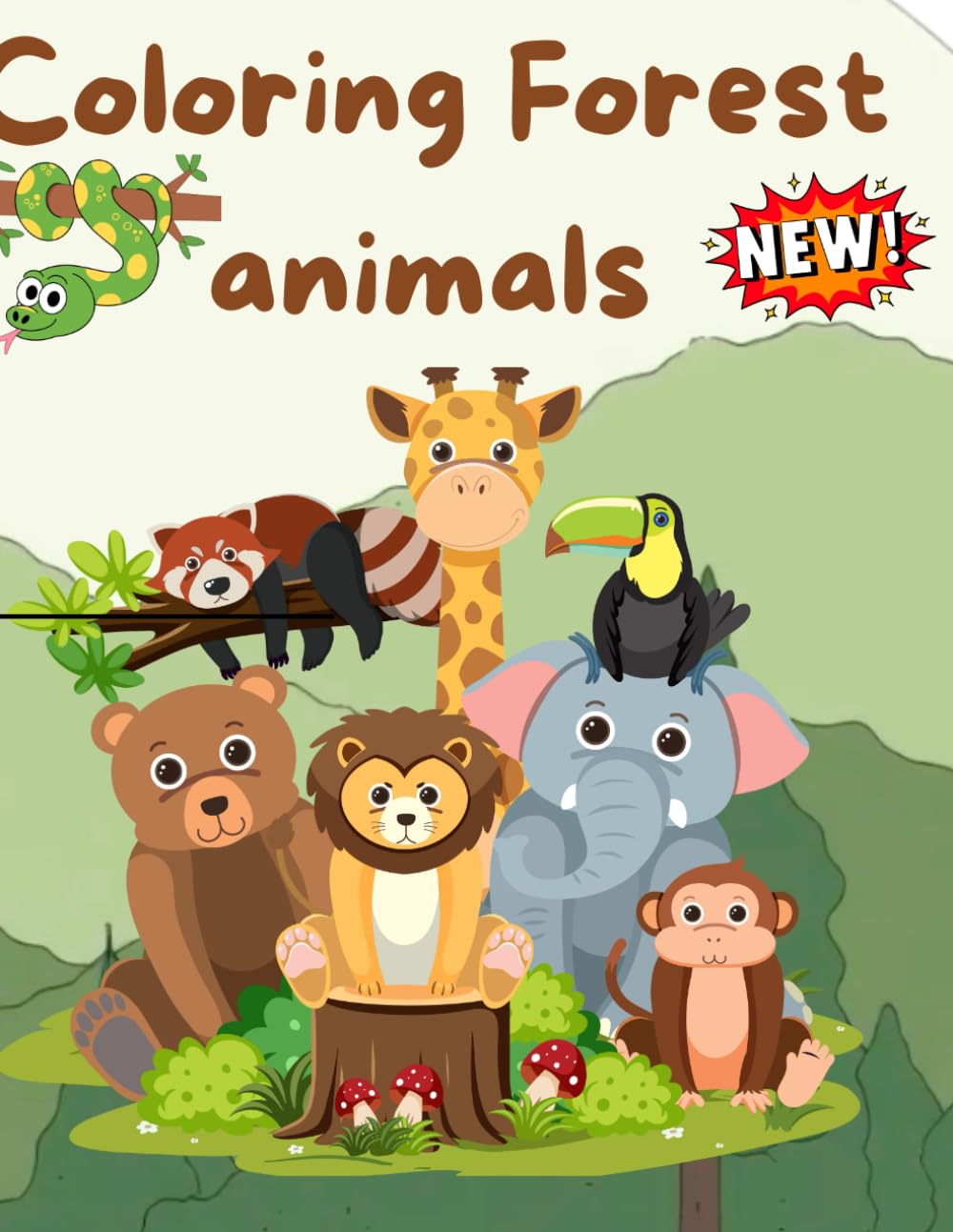 Coloring Forest Animals: Simple and cute animals coloring book: Simple and cute animals coloring book