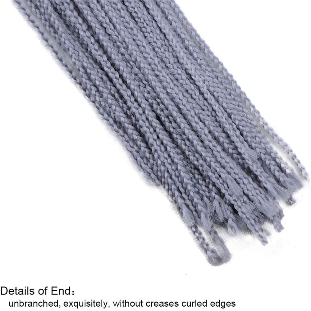 Long Micro 3X Pre-Looped Synthetic Zizi Braids 10 Packs/Lot 28 Inch 50g/Pack Color Thin Small Box Braid Crochet Hair Twist Fiber Hair Micro Zizi box Braiding Hair Extension(Grey)