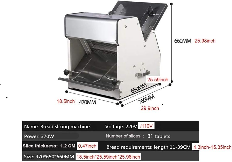 Electric Slicers bread slicer machine toast slicing machine stainless steel square bread cutting machine(37pcs blade,220V/50HZ)