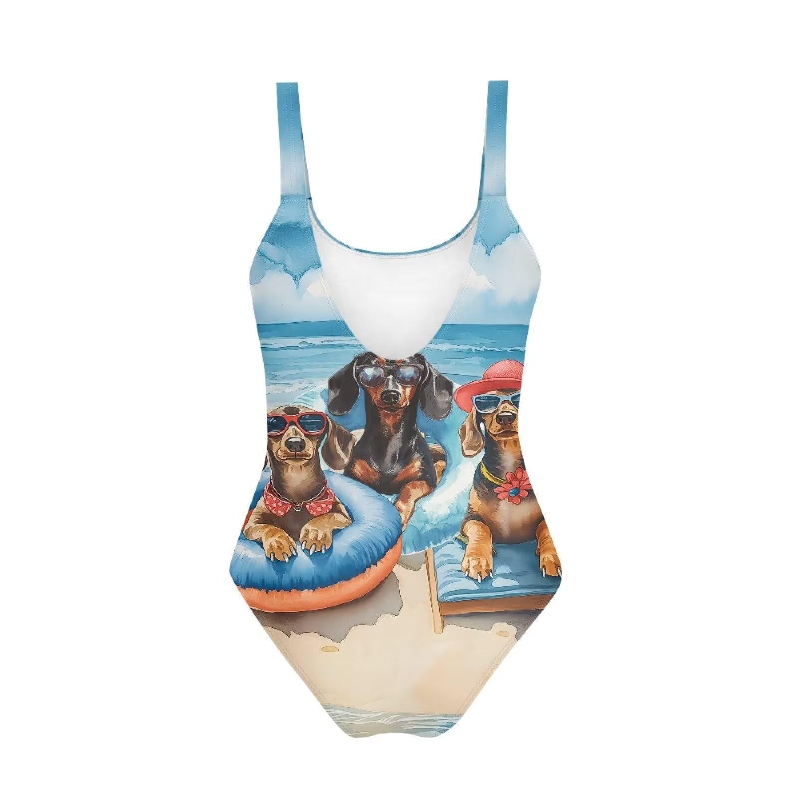 Frymappies Kids Dachshund Swimsuits for Little Girls Bathing Suits 9-10 Cute One Piece Swimwear Sleeveless Tankini Swimsuit Novelty Round Neck Bathing Suit Quick Dry Seamless Beach Swim Wear